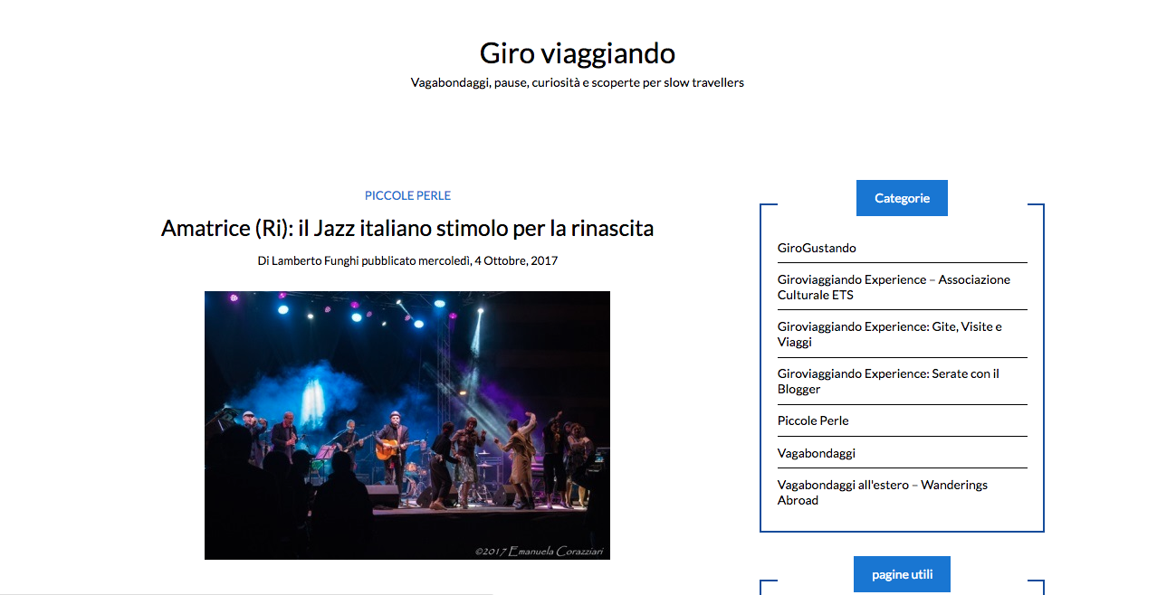 Amatrice (Ri): il Jazz italiano stimolo per la rinascita